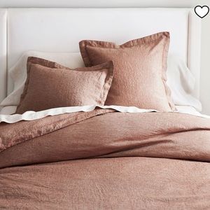 Pottery Barn Belgian Flax Linen Duvet Cover Queen Brick